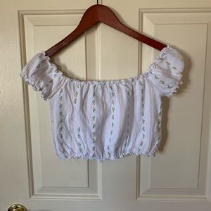 Forever 21 Floral Off the Shoulder Tee